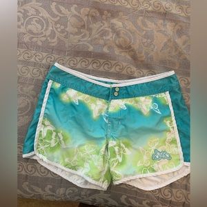 Sims Board Shorts, Size 7, Aqua/Green/White